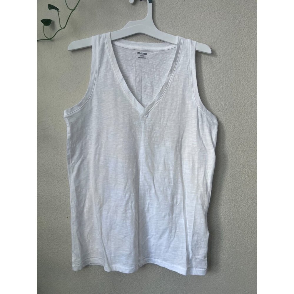 Madewell Womens White Whisper V-Neck Tank Top SZ XS